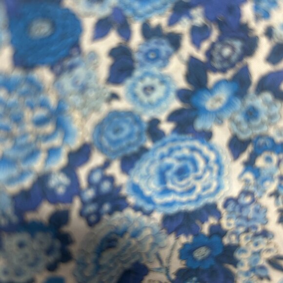 J. Crew Liberty London Blue Floral Ruffled Yoke Blouse Size Small - Picture 7 of 9